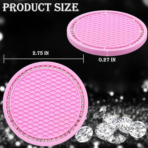 4PCS Bling Cup Holder Coaster, 2.75 Inch Auto Car Cup Holder Insert Coasters - Image 2