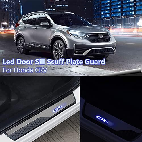 4Pcs LED Stainless Steel Car Door Sill Scuff Plate Guard Sills - Image 2