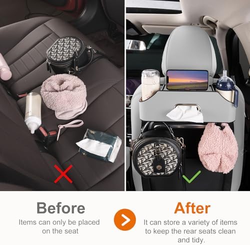 Car Seat Back Cup Holder, 4-in-1 Multifunctional Backseat Organizer - Image 2