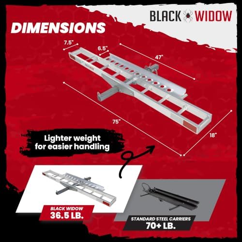Black Widow Aluminum Motorcycle Hitch Carrier - Image 3