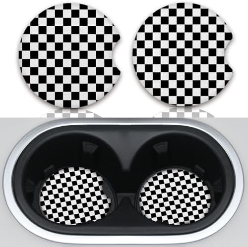 Cute Car Coasters for Cup Holders, 2 Pack Absorbent Universal Neoprene Car by Unknown