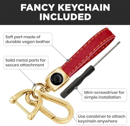 Lucrum Compatible with Hyundai Key Fob Cover & Keychain - Image 4