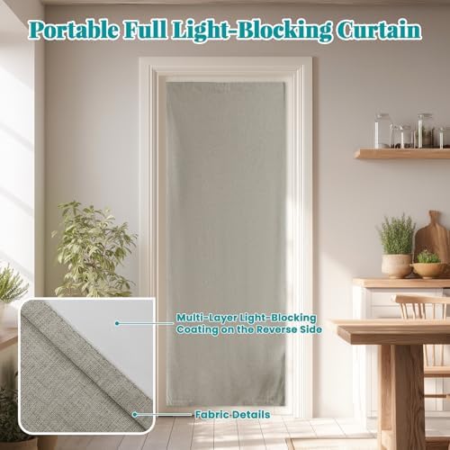 100% Blackout French Door Curtain- Privacy Thermal Insulated Door Window Curtain - Image 6