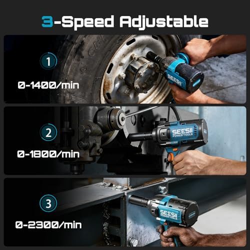 Seesii Upgraded Cordless Impact Wrench 885Ft-lbs: 1/2" Impact Gun - Image 4