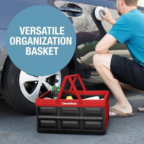 CleverMade Collapsible Shopping Basket, 32L Storage Crate, 1 Pack - Image 5