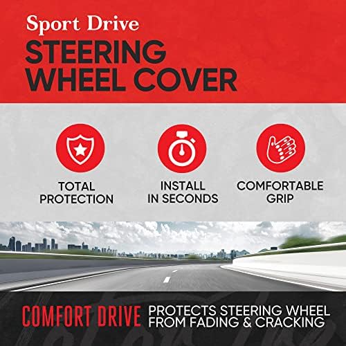 Motor Trend SportDrive Faux Leather Steering Wheel Cover, Standard 15 inch Size - Image 2