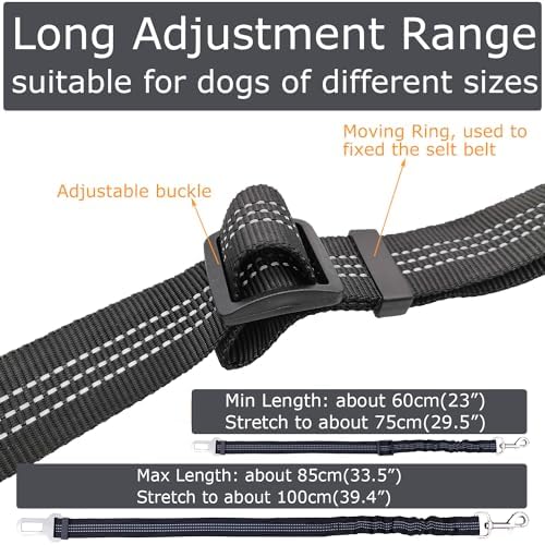 2 Dog Car Harness Seatbelt Seat Belt Leash Travel Accessories Bungee Anti Shock - Image 4