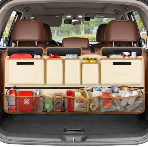 Trunk Organizer for SUV, Car Organizers and Backseat Hanging Storage by RhinoValley