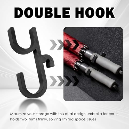 2PCS No Drilling Double Hooks Car Umbrella Holder - Image 5