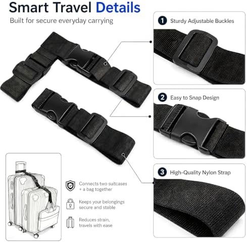 2 Pack Luggage Straps for Suitcases, Luggage Straps - Image 5