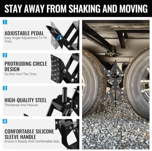 RV Wheel Stabilizer, X Shape Wheel Chocks Designed to Prevent Tire Wobble - Image 3
