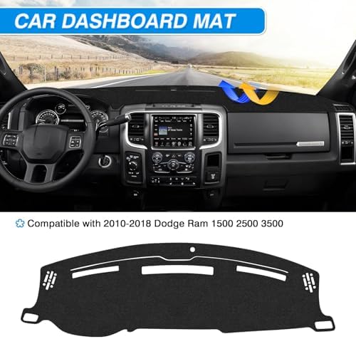 CARTIST Dash Cover for Dodge Ram 2009-2018 Without Hud Dashboard Cover Mat - Image 3