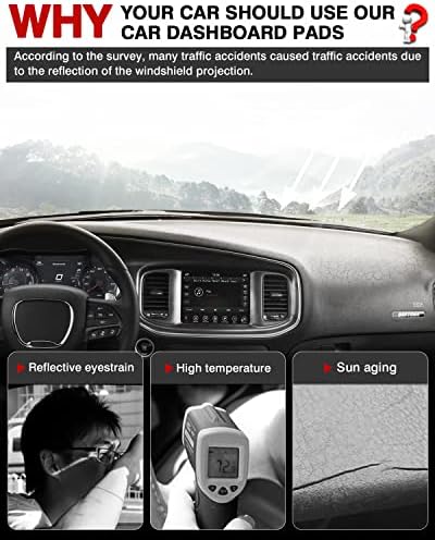 Autorder Dashboard Cover Mat for 2011-2023 Dodge Charger Accessories Dash Cover - Image 2