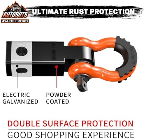 AUTOBOTS Tow Hitch Receiver 2" Shackle Hitch Receiver Orange - Image 3
