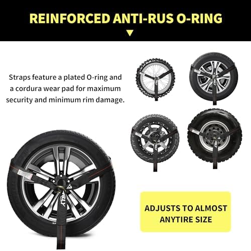 4 Pack Car Tie Down Straps for Trailers, 000LBS Break Strength Wheel Tire Tie - Image 2
