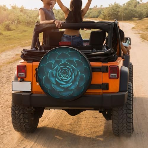 Delerain Teal Cactus Spare Tire Cover - Image 4