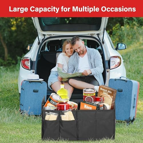 Simple Deluxe Car Trunk Organizer, 2 Compartments Collapsible Trunk Storage - Image 6