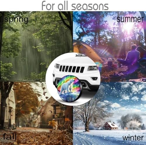 Colorful Northern Lights Bear Spare Tire Cover - Image 5