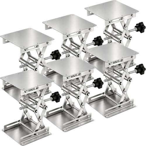 6 Pcs 4 X 4 Inch Lab Jack Scissor Lift Stand Stainless Steel by Unknown