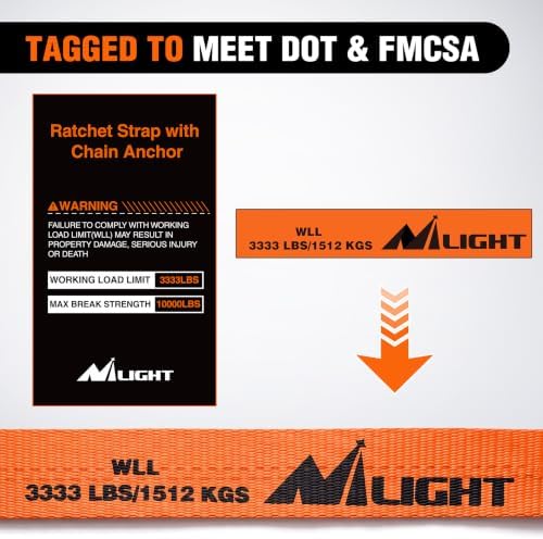 Nilight Chain Ratchet Straps 2" x 30' 10, 000 LBS Break Strength - Image 5