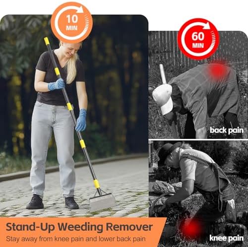 Garden Shovel, Weeding Tool, 72 Inch Floor Scraper Long Handle, Heavy Duty - Image 4