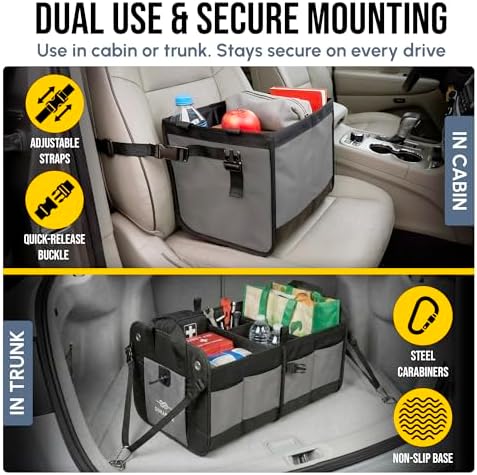 Large Car Trunk Organizer, Modular & Collapsible - Image 5