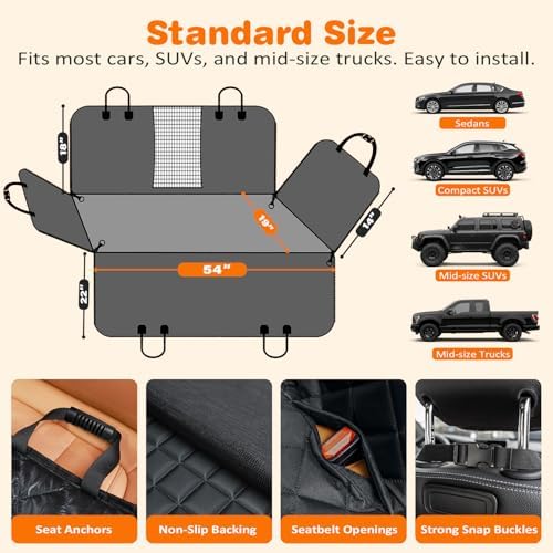 URPOWER 4 in 1 Dog Car Seat Cover - Image 6