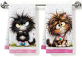 2 Pcs Funny Cat Kitchen Towels, Cat Theme Soft Absorbent Hand Tea Towels 02 by ZHAMEN