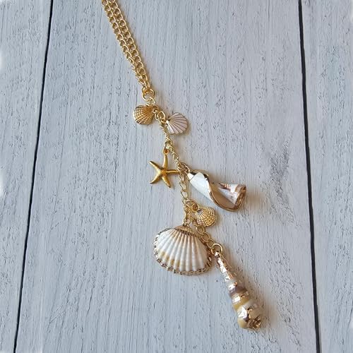 Sea Shells Car Decor, Coastal Hanging Rear View Mirror Charm Accessories - Image 2