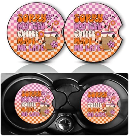 2Pack Coffee Car Cup Holder Coaster Neoprene Car Coasters by YGQZYYQ