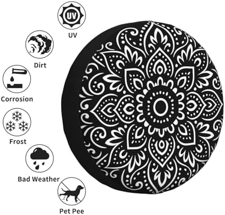 KiuLoam Tribal Ethnic Floral Mandala Pattern Spare Tire Cover Polyester - Image 5