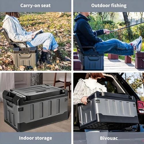 Versatile Foldable Seatable Car Organizer Box 60L Heavy Duty Storage Bins - Image 6