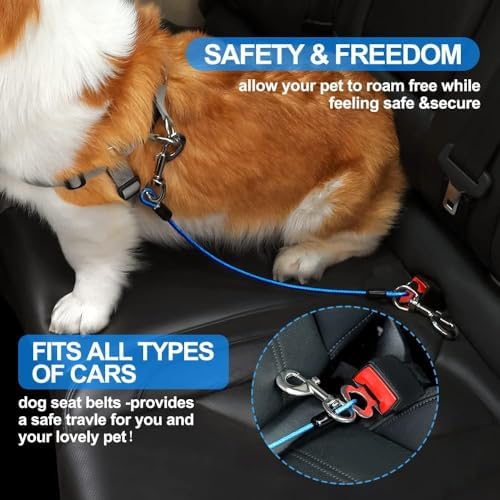 Dog Seat Belt Harness for Car, No Chew Tether Cable Vehicle Dogs Accessories - Image 3