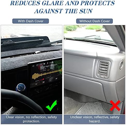 Black Dashboard Dash Board Cover Mat Carpet Compatible - Image 4