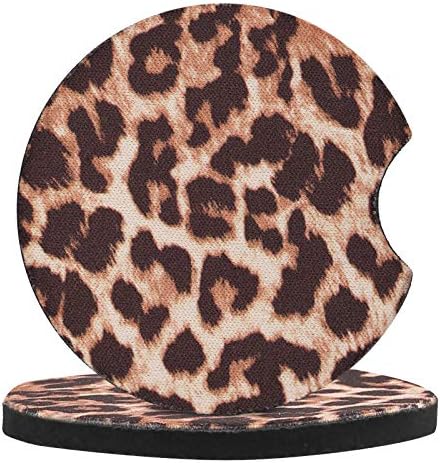 4 Pack Car Coasters, 2.75inch Leopard Print Cup Holder Coasters - Image 3