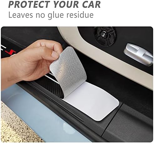 5PCS Car Door Sill Protector, Carbon Fiber Sport Threshold/Rear Bumper Guard - Image 3