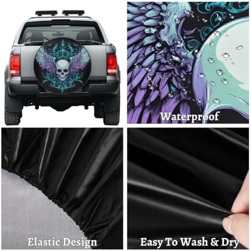 Cool Skull Gothic Spare Tire Cover Dust-Proof Wheel Protector - Image 4