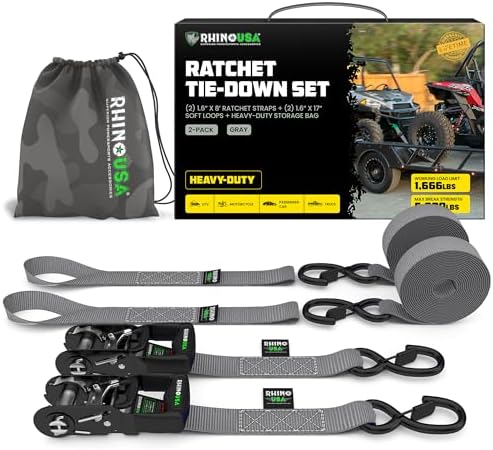 Rhino USA Heavy Duty Ratchet Tie Downs by RhinoUSAInc