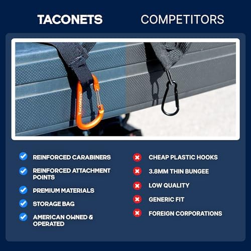 TacoNets Upgraded Highly Elastic Cargo Net, USA Company, Simple Truck Bed Cargo - Image 4