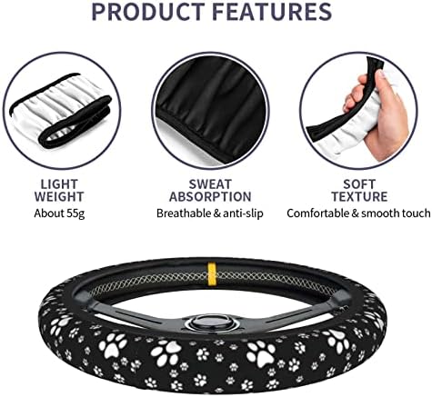 Paw Print Steering Wheel Cover for Women Men - Image 4
