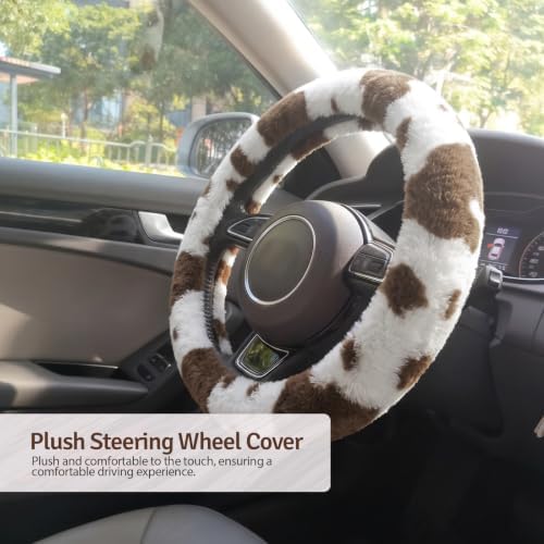 Fluffy Steering Wheel Cover 3PCS Set – Plush Fuzzy Fur Steering Wheel Cover - Image 6