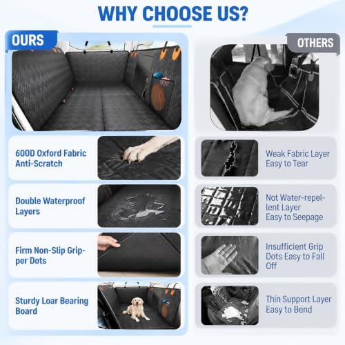 Hard Bottom Dog Car Seat Cover, Back Seat Extender - Image 7