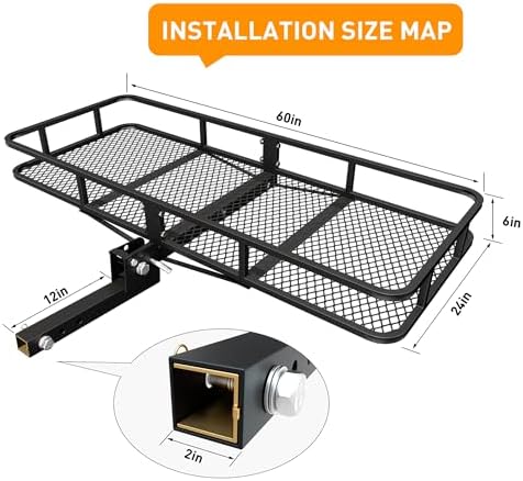 WILDROAD 60"x24"x6" Cargo Carrier Combo, 18 cu ft, w/Waterproof Bag - Image 2