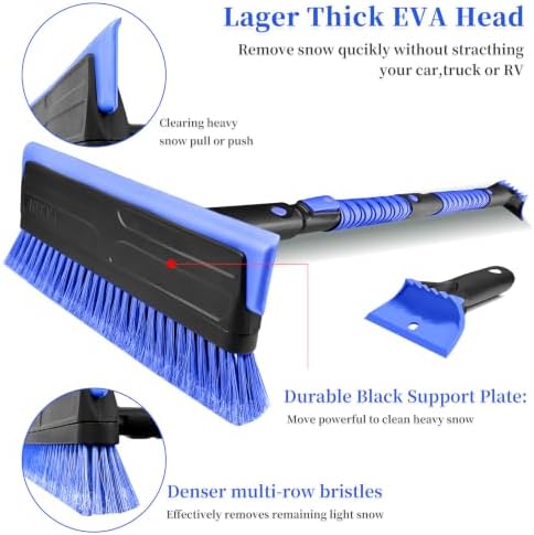 HEEYA 56 Inch Long Handle Snow Brush and Scraper - Image 2