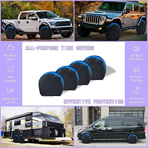 MORNYRAY Tire Covers 4 Pack, Waterproof Anti-UV Snow Sun Rain Tire Covers - Image 4