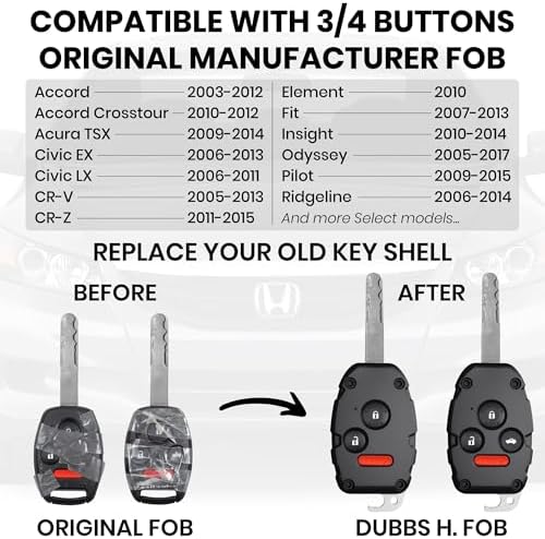 USA-Made for Honda Key Fob Shell | Crack-Resistant & Durable | Seamless Fit | - Image 3