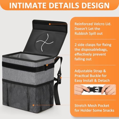 Vankor Car Trash Can with Lid Leak Proof Car Accessories - Image 4