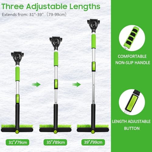 YeewayVeh 39in Car Snow Brush Ice Scraper 360° Rotating, Extendable - Image 5