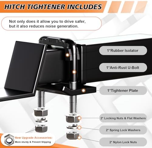 TIROL Hitch Tightener Anti-Rattle Clamp, 1.25" to 2" Stabilizer - Image 3