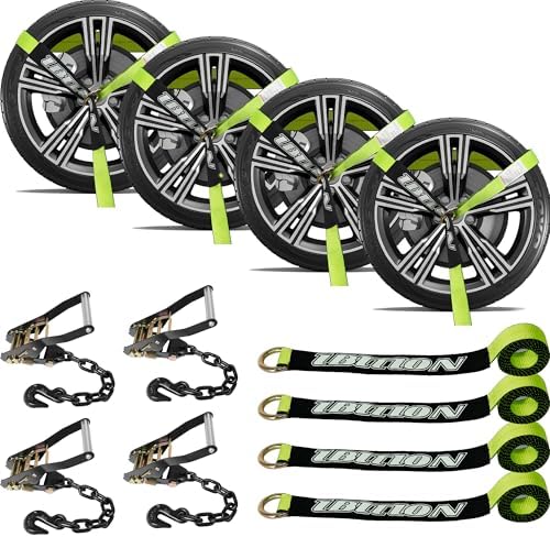4 Pack Car Tie Down Straps for Trailers by IBITION
